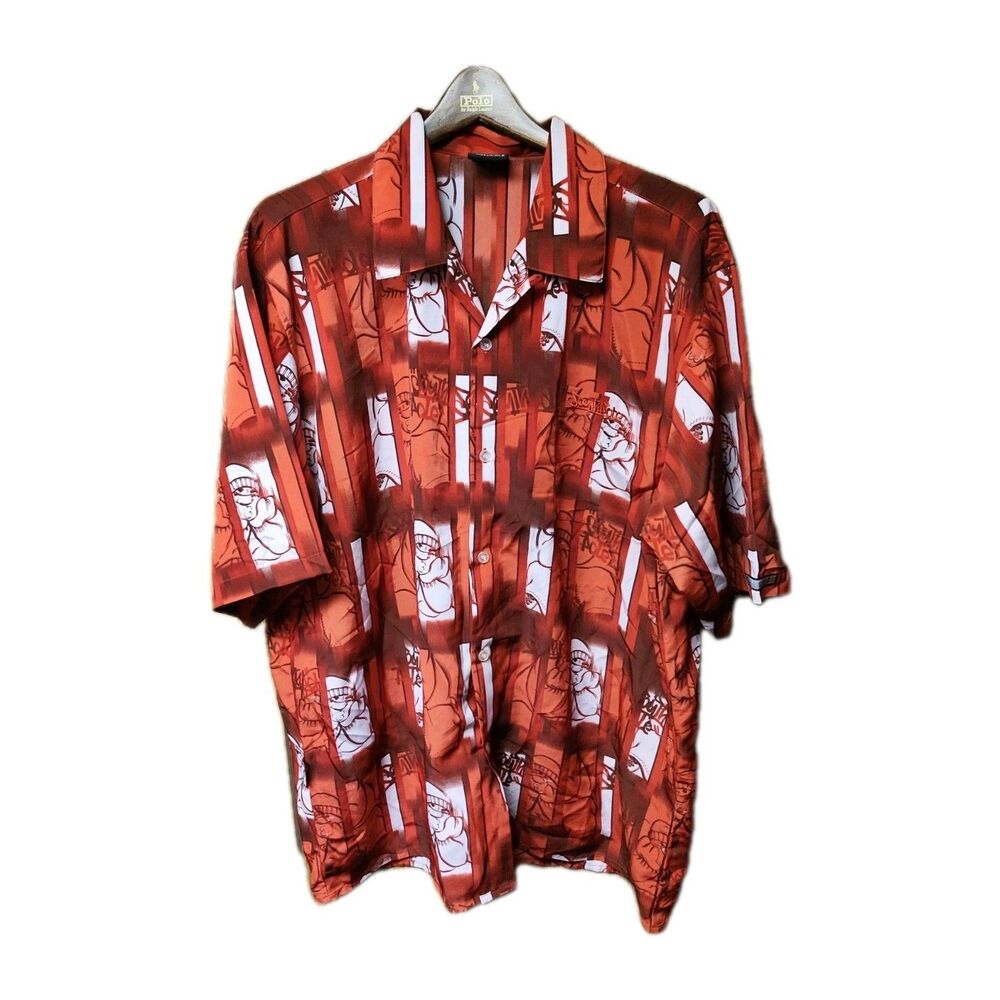 Y2K South Pole all over print button up shirt Size XL streetwear oversized